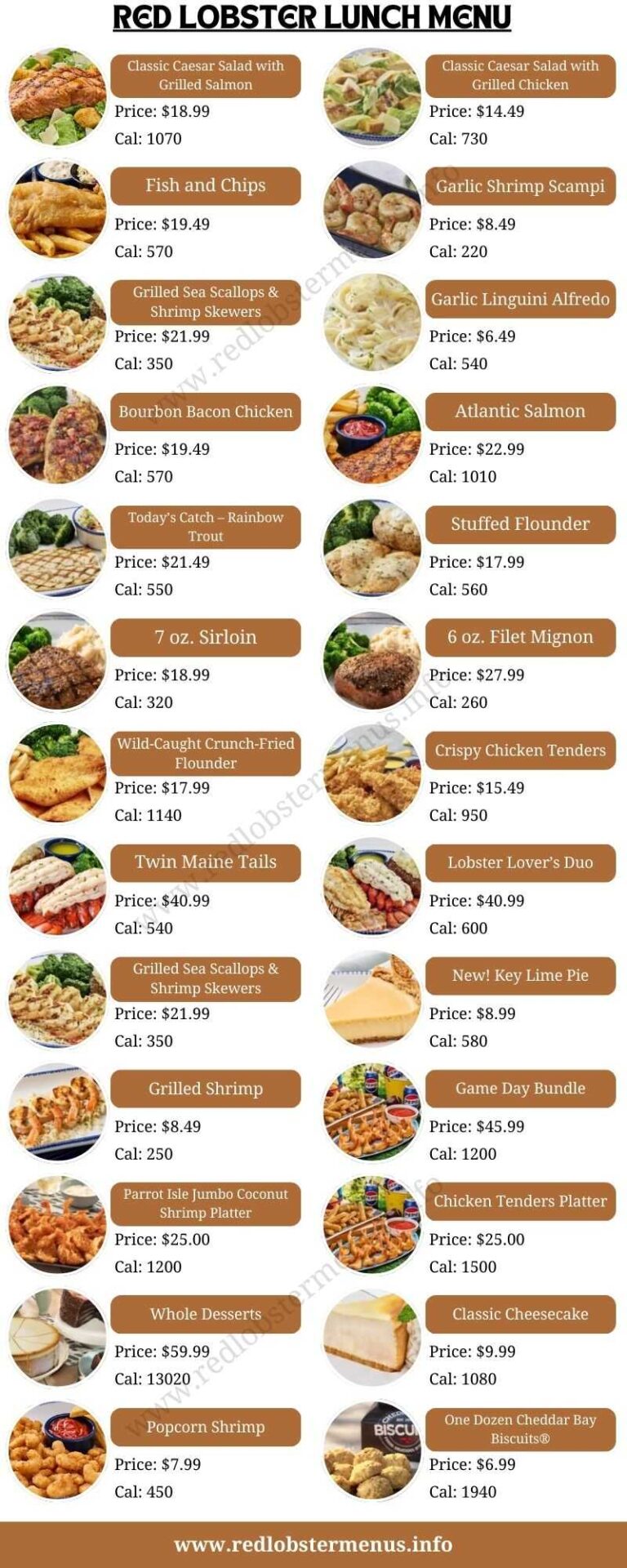 Red Lobster Lunch Menu